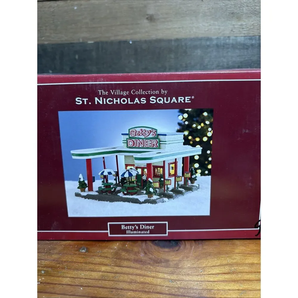 Betty's Diner The Christmas Village Collection St Nicholas Square In Box